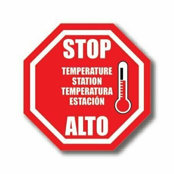 Ergomat 24in OCTAGON SIGNS Stop Temperature Station - Bilingual English/Spanish DSV-SIGN 576 #4201 -UEN